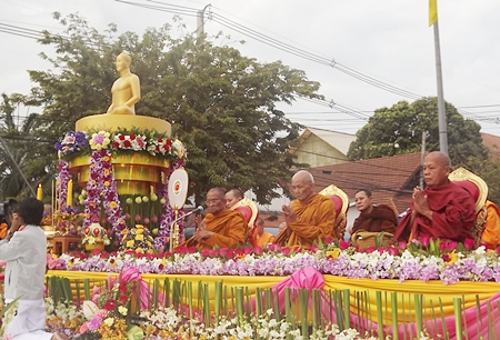 The most respected monks in the area take pride of place at the event.