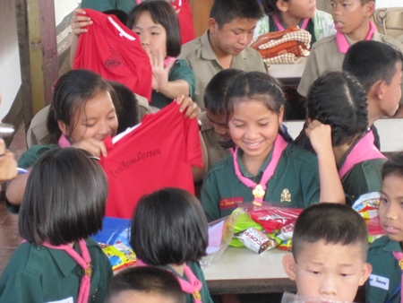 The 5th and final school of this mission. As you can see, the sports shirts were a big hit.
