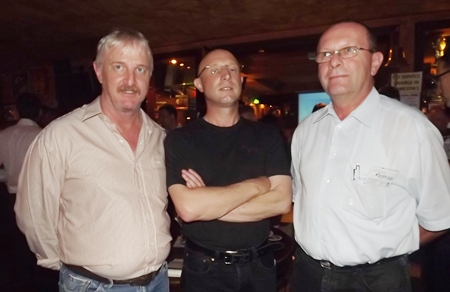 John Hamilton (Waste Management Siam) flanked by Gerhard Hein and Dr. Ulrich Stork (Compressor Sales & Services) are confident of Thailand’s economic future.