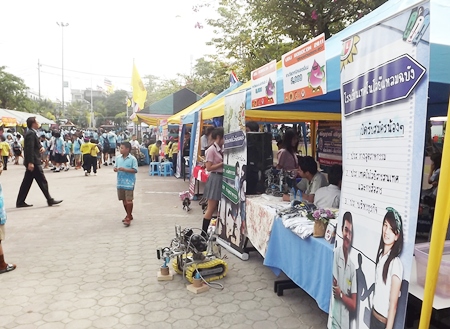 Exhibits cover local history and agricultural products from different schools in Pattaya.