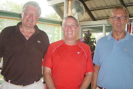Thursday winner Willem (right) with Jim (center) and visitor from Holland, John. 
