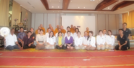 The management team of Pullman Pattaya Aisawan led by GM Clinton Lovell (2nd row, 4th left), held a religious ceremony conducted by Buddhist monks to give blessings to the staff for a healthy and prosperous New Year.