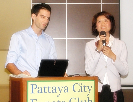 Guillaume Roudil and Rasimon Thananchai, co-owners of the newly opened Nursing Resort Pattaya, introduce to PCEC members their resort, which is located in Huay Yai. 