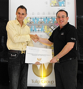 Jason Payne, Vice President of Tulip Group (left) with Mark Bowling, Senior Sales Manager for Colliers. 