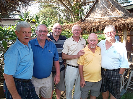 Ray Verrall and his Aussie mates try to remember their tee-time at Pattaya Country Club.