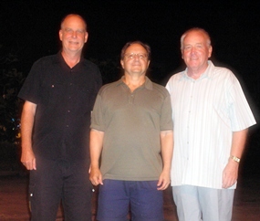 On the podium at Pattaya C.C. - Jack Watkins, Harry Vincenzi and Keith Hector. 