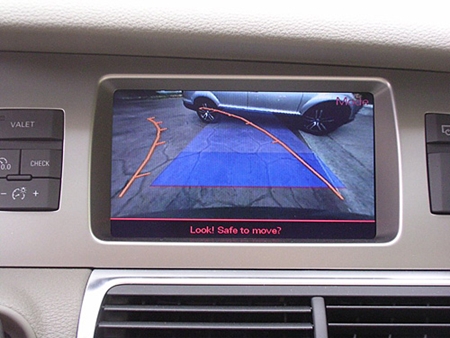 Rear-view camera screen. 