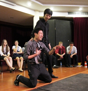 Improvising often brought our students to their knees.