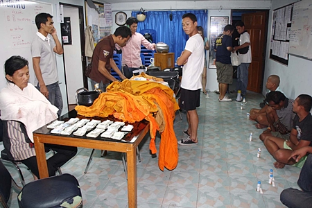 The heads of all the boys had been shaved and police recovered monks robes and alms bowls, as well as two megaphones, a donation box and 11,460 baht in cash.
