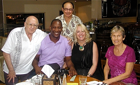 Ivan and his mentor, Linda Cruse pose with PCEC members Les, Nathan and Pat.