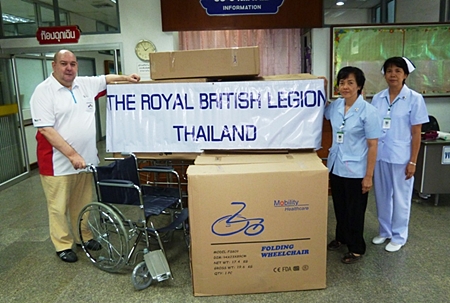 10 wheelchairs for Banglamung Hospital.