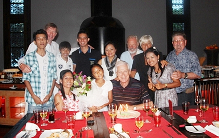 Close friends and family gather around Koos Gaasterland, who celebrated his 70th birthday at Mantra Restaurant recently. Word is he is still actively working in the oil industry.