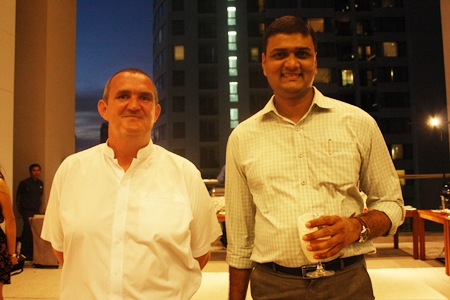 (L to R) Jonathan Gibbons, sales manager of Waterfront - Suites & Residences, Pattaya; and Shreyash Shah, deputy director of sales for Royal Cliff Hotels Group & Pattaya Exhibition and Convention Hall.