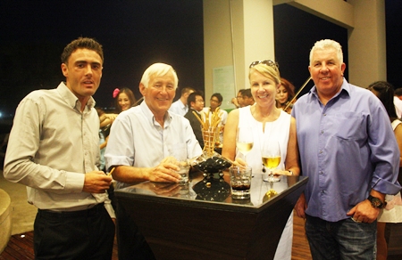 (L to R) Paul Fox, sales & marketing manager of Urbaan Real Estate; Martin Kinsella; Colette Kinsella; and Frank Guy from Planet Football.