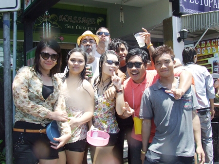 The crew in front of Pattaya Mail were certainly having fun during Wan Lai Pattaya.