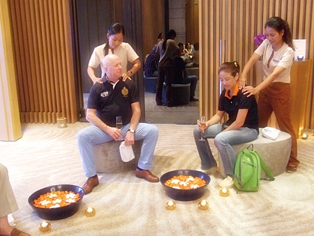 Guests try out the services offered at Eforea spa. 