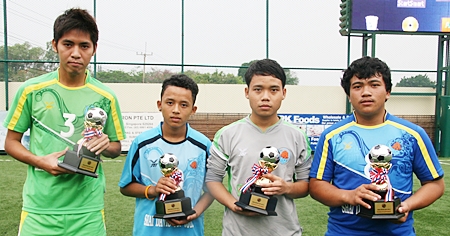 Trophies were awarded to the best player in each team.
