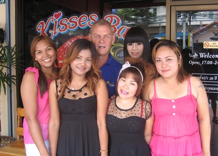 Martyn with the staff from Kisses Bar. 
