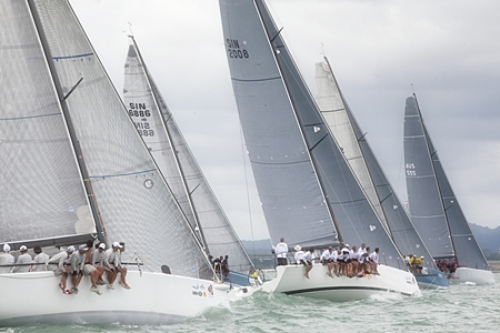 Lots of startline action on Day 1 of 2012 Top of the Gulf Regatta. Photo Guy Nowell/ Top of the Gulf Regatta. 