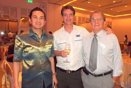 (L to R) Saksit Potisit, spokesman for City Hall; Uli Kaiser, Automotive Manufacturing Solutions; and George T. Strampp, managing partner of Automotive Manufacturing Solutions.