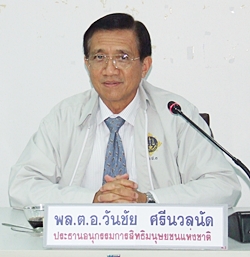 Gen. Wanchai Srinuannad, head of the Senate Human Security Committee. 