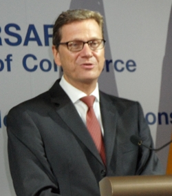 Foreign Minister Westerwelle delivers his speech.