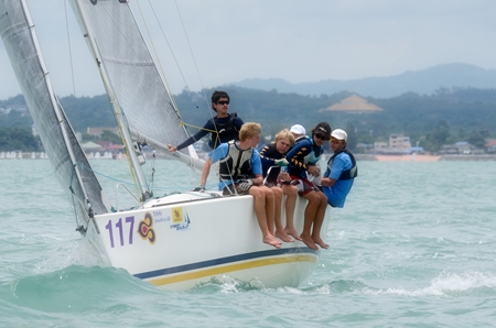 The youthful crew on “Stingray”, skippered by Dylan Whitcraft.