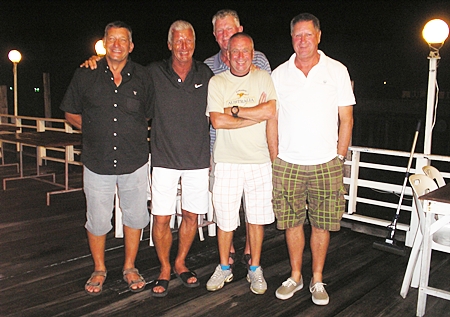 The top five in Hua Hin, left to right, Alan Pilkington, Pete Sumner, Grant Cadell, the Champ Andy Baber, and Neville Scurell 