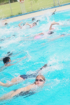 Students swim to help their Fobissea fund.