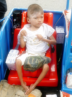 Flook sits comfortably in the new sidecar.