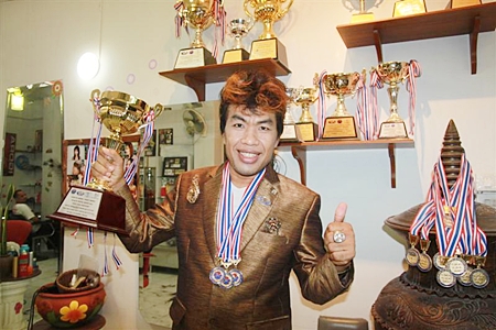 Supan “Professor Tum” Srinutith won three gold medals at the World Hair & Beauty Championship. 