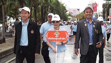 Navy cadets take part in the anti-drug parade.