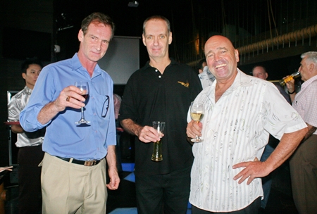 (L to R) Tommy Dee (Fabulous 103 FM), Barry Main (director of Sales ThaiVisa Expat Group Co., Ltd.), and Carey J. Archer (Archer Media Group).