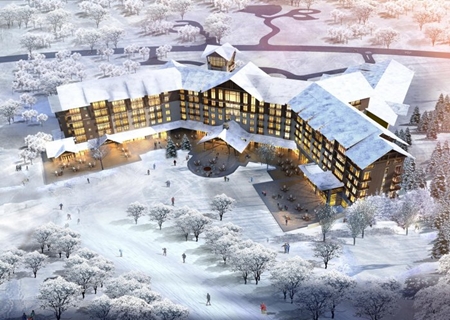 An artist’s impression shows the 603-room Holiday Inn Resort Changbaishan and Holiday Inn Changbaishan Suites.