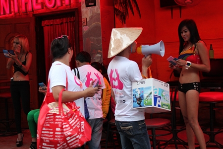 Night time entertainers are given information on safe sex.