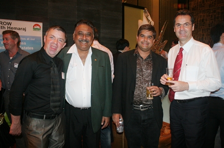 (L to R) Paul Strachan, Pratheep (Peter) Malhotra (MD of  the Pattaya Mail Media Group), Tony Malhotra (Deputy Managing Director Pattaya Mail Publishing Co., Ltd.), and Richard Margo (Resident Manager Amari Orchid Pattaya) all look quite dapper.