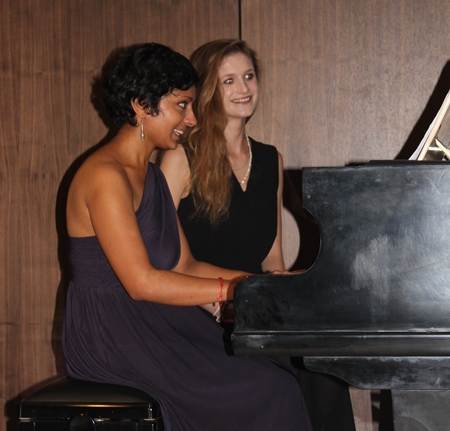 Parvati Mani (left) put in a virtuoso performance on the piano. 