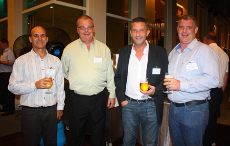 (L to R) Les Nyerges from Capital TV, Julian Stanley from New Development, Cees Cuijpers from Town Country Property and Joe Cox from Defence International. 