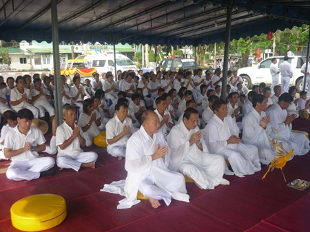 Sattahip citizens take part in the religious ceremonies during the opening festivities.