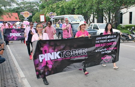 The annual Pinktober campaign to raise breast cancer awareness began this year with a parade down Beach Road.