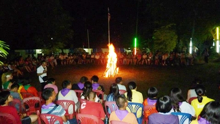 The ceremonial bonfire brought the RYLA camp to a close.
