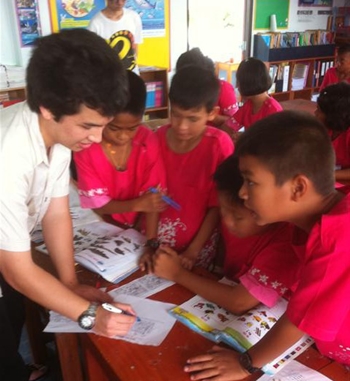 Thai students all enjoyed the challenge of learning more English by playing games.