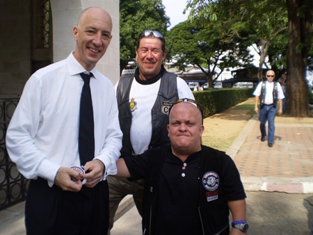 The Ambassador with James of CC Riders and Tom the secretary of the Mad Dogs.