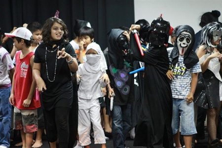 Primary student display their spookiest moves.
