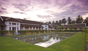 The reflection pool at Hotel de la Paix Luang Prabang's courtyard garden - a refined and dignified setting for an unforgettable wedding   day.