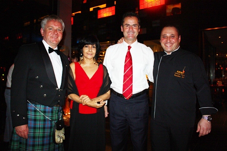 (L to R) Graham Geddes, Sue Kukarja, Resident Manager Richard Margo, and Executive Chef Leonard Faust prepare for a great evening.