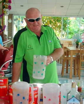 Graham Beaumont hard at work making the Bloody Mary’s. 
