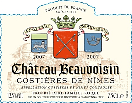 Beauvoisin wine label. 