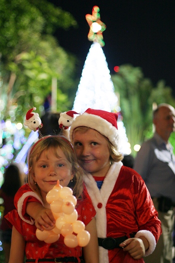 Youngsters dress in their favorite Christmas costumes during mass at St. Nicholas Church.