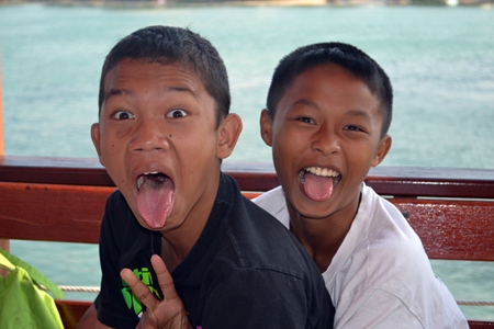 These two lads don’t needs swords to scare off the enemy.